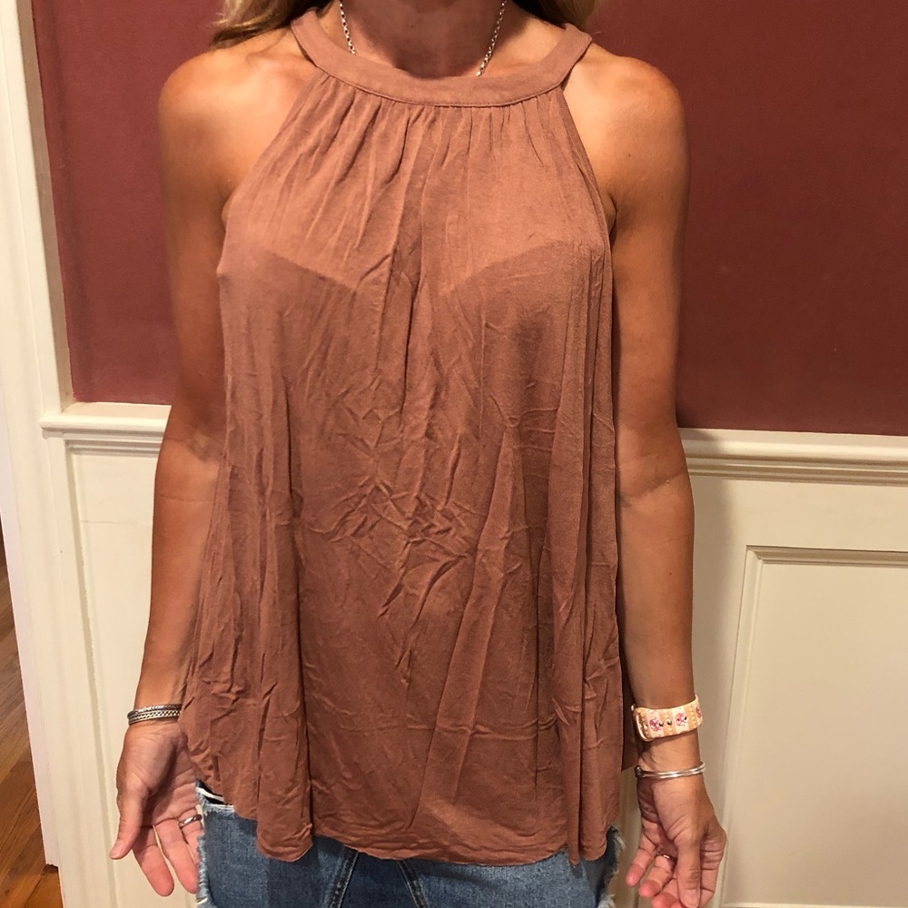 Rust flowy tank top